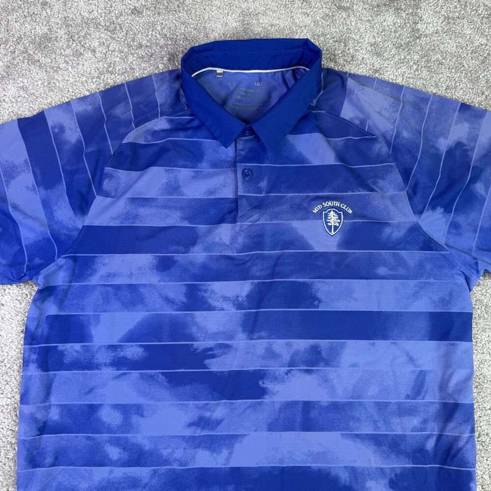 Under Armour Shirt Men’s Large Blue The Iso-Chill Polo Mid South Club Golf